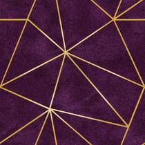 Papel de Parede Adesivo Geométrico Triangular Roxo Dourado Moderno Quarto Sala de Estar