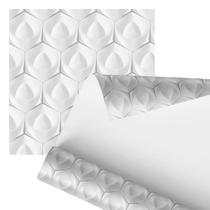 Papel De Parede Adesivo Hexágono Branco Relevo 3D 2,80m