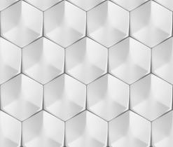 Papel De Parede Adesivo Hexagono Efeito Visual 3D Geométrico Sala 3m