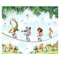 Papel de Parede Adesivo Infantil Animais Circo Quarto Criança - 665pcm Papel de Parede Adesivo Infantil Animais Circo Quarto Criança - 665pcm