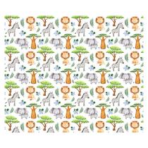 Papel de Parede Adesivo Infantil Animais Safari Quarto Bebe - 771pcm