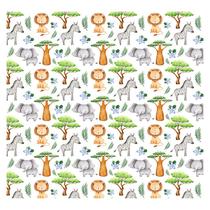 Papel de Parede Adesivo Infantil Animais Safari Quarto Bebe - 771pcp Papel de Parede Adesivo Infantil Animais Safari Quarto Bebe - 771pcp