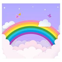 Papel de Parede Adesivo Infantil Arco-íris Bebe Quarto - 600pcp