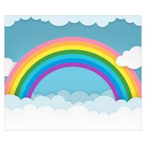 Papel de Parede Adesivo Infantil Arco-íris Nuvens Bebe Quarto Menina - 521pcm