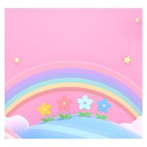 Papel de Parede Adesivo Infantil Arco-íris Rosa Nuvens Bebe Quarto Menina - 504pcp