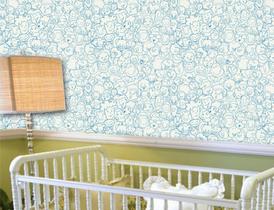 Papel de parede adesivo infantil carinhas ( med. 90x300 cm)