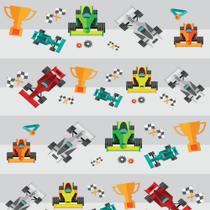 Papel de Parede Adesivo Infantil Carrinhos De Fórmula 1 Campeão Decoração Quarto - REF:DPIN46