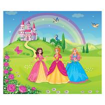 Papel de Parede Adesivo Infantil Castelo Princesas Quarto Menina - 727pcm