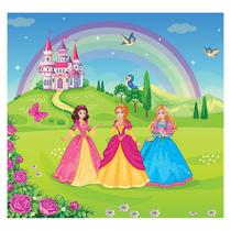 Papel de Parede Adesivo Infantil Castelo Princesas Quarto Menina - 727pcp