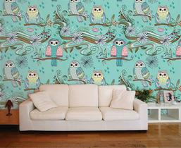 Papel de parede adesivo infantil coruja ( med. 90x300 cm)