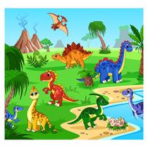 Papel de Parede Adesivo Infantil Dinossauros Quarto Bebe - 746pcp