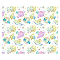 Papel de Parede Adesivo Infantil Foguete Espaço Animais Quarto Menino Menina - 634pcm Papel de Parede Adesivo Infantil Foguete Espaço Animais Quarto Menino Menina - 634pcm