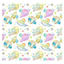 Papel de Parede Adesivo Infantil Foguete Espaço Animais Quarto Menino Menina - 634pcp Papel de Parede Adesivo Infantil Foguete Espaço Animais Quarto Menino Menina - 634pcp