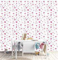 Papel de Parede Adesivo Infantil Joaninhas Borboletas E Flores Pink Fundo Branco REF:DPIN23 Papel de Parede Adesivo Infantil Joaninhas Borboletas E Flores Pink Fundo Branco REF:DPIN23
