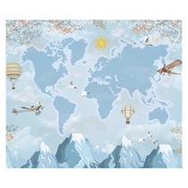 Papel de Parede Adesivo Infantil Mapa Mundi Quarto Bebe - 753pcm