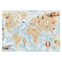 Papel de Parede Adesivo Infantil Mapa Mundi Quarto Menina - 769pcp