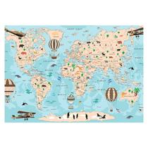 Papel de Parede Adesivo Infantil Mapa Mundi Quarto Menino - 763pcm