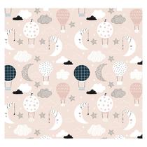 Papel de Parede Adesivo Infantil Nuvens Balão Bebe Quarto Menina - 610pcp