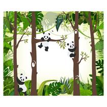 Papel de Parede Adesivo Infantil Pandas Floresta Bebe Quarto - 502pcm
