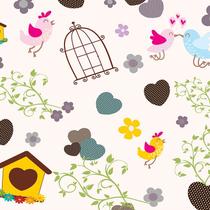 Papel de Parede Adesivo Infantil Passarinhos - 004