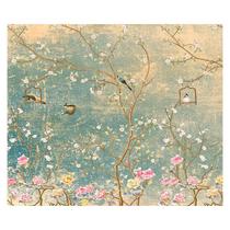 Papel de Parede Adesivo Infantil Pássaros Flores Quarto Menina - 619pcm