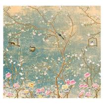 Papel de Parede Adesivo Infantil Pássaros Flores Quarto Menina - 619pcp