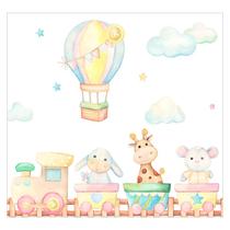 Papel de Parede Adesivo Infantil Safari Animais Bebe Quarto - 493pcp