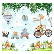Papel de Parede Adesivo Infantil Safari Animais Bebe Quarto - 615pcp Papel de Parede Adesivo Infantil Safari Animais Bebe Quarto - 615pcp