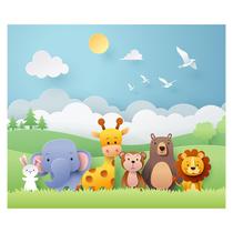 Papel de Parede Adesivo Infantil Safari Floresta Bebe Quarto - 535pcm
