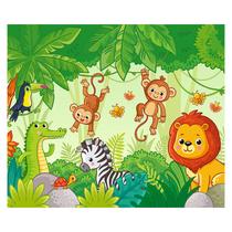 Papel de Parede Adesivo Infantil Safari Floresta Bebe Quarto - 553pcm