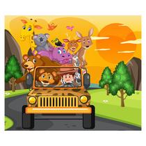 Papel de Parede Adesivo Infantil Safari Quarto Bebe - 745pcm Papel de Parede Adesivo Infantil Safari Quarto Bebe - 745pcm