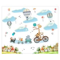 Papel de Parede Adesivo Infantil Safari Quarto Menina - 648pcm Papel de Parede Adesivo Infantil Safari Quarto Menina - 648pcm