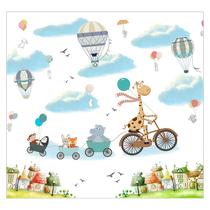 Papel de Parede Adesivo Infantil Safari Quarto Menina - 648pcp Papel de Parede Adesivo Infantil Safari Quarto Menina - 648pcp