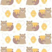PAPEL DE PAREDE ADESIVO INFANTIL URSINHO E SEU MEL L684 Rolo 0,58x3M