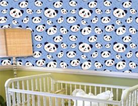 Papel de parede adesivo infantil ursinho panda ( med. 90x300 cm)