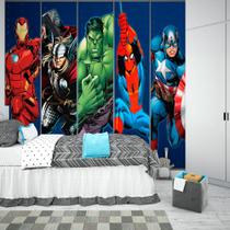 Papel De Parede Adesivo, Infantil Vingadores em Faixas Papel De Parede Adesivo, Infantil Vingadores em Faixas