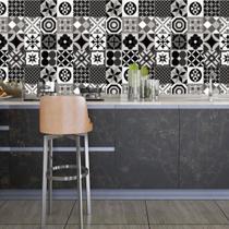 Papel De Parede Adesivo ladrilho azulejo Cozinha rolo 1,5 METROS preto branco
