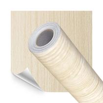 Papel de Parede Adesivo Lavavel 3D Madeira Clara Marfim