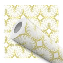 Papel De Parede Adesivo Lavável Abstrato Amarelo Moderno 10m