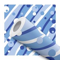 Papel De Parede Adesivo Lavável Abstrato Azul Listras Circulos 12m Papel De Parede Adesivo Lavável Abstrato Azul Listras Circulos 12m