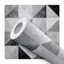 Papel De Parede Adesivo Lavável Abstrato Cinza Rústico Efeito Cimento Preto