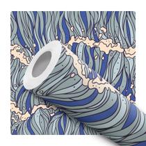 Papel De Parede Adesivo Lavável Algas Abstrato Cinza Azul Quarto Sala de Estar Papel De Parede Adesivo Lavável Algas Abstrato Cinza Azul Quarto Sala de Estar