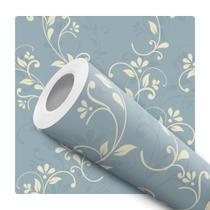 Papel De Parede Adesivo Lavável Arabesco Provençal Azulado - DELIQUADROS