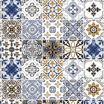 Papel de Parede Adesivo Lavável Azulejo Azul