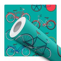 Papel De Parede Adesivo Lavável Bicicletas Vintage Coloridas Com Fundo Verde Quarto Sala de Jogos Papel De Parede Adesivo Lavável Bicicletas Vintage Coloridas Com Fundo Verde Quarto Sala de Jogos