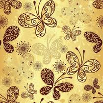 Papel De Parede Adesivo Lavável Borboletas Douradas 9m Papel De Parede Adesivo Lavável Borboletas Douradas 9m