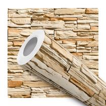 Papel De Parede Adesivo Lavável Canjinha Efeito 3D Pedras 12m Papel De Parede Adesivo Lavável Canjinha Efeito 3D Pedras 12m
