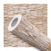 Papel De Parede Adesivo Lavável Canjiquinha Bege Efeito 3D 10m Papel De Parede Adesivo Lavável Canjiquinha Bege Efeito 3D 10m