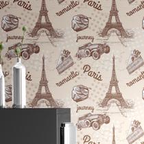Papel de Parede Adesivo Lavável Casual Vintage Paris Torre Eiffel