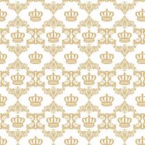 Papel de Parede Adesivo Lavável Coroa Dourada Rei 12m